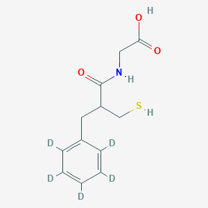 molecular formula C12H15NO3S B3026101 (3-Mercapto-2-((phenyl-d5)methyl)propanoyl)glycine CAS No. 2183240-70-0