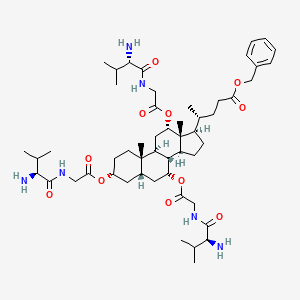 (3R,5S,7R,8R,9S,10S,12S,13R,14S,17R)-17-((R)-5-(benzyloxy)-5-oxopentan-2-yl)-10,13-dimethylhexadecahydro-1H-cyclopenta[a]phenanthrene-3,7,12-triyl tris(2-((S)-2-amino-3-methylbutanamido)acetate)