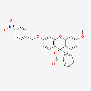 molecular formula C28H19NO7 B3026188 3'-methoxy-6'-[(4-nitrophenyl)methoxy]-spiro[isobenzofuran-1(3H),9'-[9H]xanthen]-3-one CAS No. 2206677-06-5