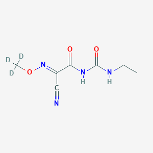 molecular formula C7H10N4O3 B3026190 (E)-2-(3-ethylureido)-N-(methoxy-d3)-2-oxoacetimidoyl cyanide CAS No. 2140803-92-3