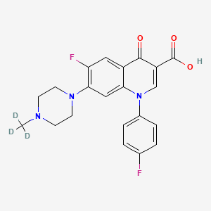 molecular formula C21H19F2N3O3 B3026192 6-Fluoro-1-(4-fluorophenyl)-7-(4-(methyl-d3)piperazin-1-yl)-4-oxo-1,4-dihydroquinoline-3-carboxylic acid CAS No. 1173147-93-7