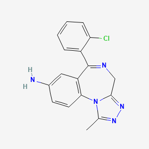 molecular formula C17H14ClN5 B3026196 6-(2-chlorophenyl)-1-methyl-4H-[1,2,4]triazolo[4,3-a][1,4]benzodiazepin-8-amine CAS No. 71368-66-6