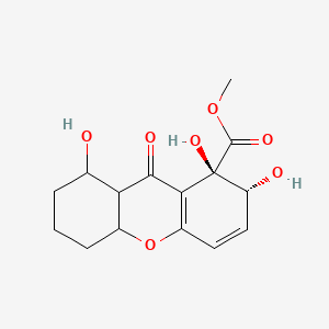 molecular formula C15H18O7 B3026199 (1R,2R)-2,9-dihydro-1,2,8-trihydroxy-9-oxo-1H-xanthene-1-carboxylic acid, methyl ester CAS No. 917091-74-8