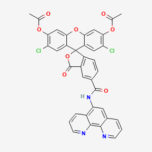 3',6'-bis(acetyloxy)-2',7'-dichloro-3-oxo-N-1,10-phenanthrolin-5-yl-spiro[isobenzofuran-1(3H),9'-[9H]xanthene]-5-carboxamide