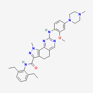 molecular formula C33H40N8O2 B3026291 N-(2,6-diethylphenyl)-4,5-dihydro-8-[[2-methoxy-4-(4-methyl-1-piperazinyl)phenyl]amino]-1-methyl-1H-pyrazolo[4,3-h]quinazoline-3-carboxamide CAS No. 1202055-39-7