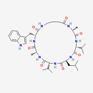 cyclo(D-alanyl-D-tryptophyl-4-aminobutanoyl-D-alanyl-D-valyl-L-leucyl-D-valyl)