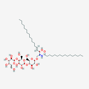 molecular formula C52H97NO18 B3026309 N-[(E,2S,3R)-1-[(2R,3R,4R,5S,6R)-5-[(2S,3R,4R,5R,6R)-3,4-dihydroxy-6-(hydroxymethyl)-5-[(2R,3R,4S,5R,6R)-3,4,5-trihydroxy-6-(hydroxymethyl)oxan-2-yl]oxyoxan-2-yl]oxy-3,4-dihydroxy-6-(hydroxymethyl)oxan-2-yl]oxy-3-hydroxyoctadec-4-en-2-yl]hexadecanamide CAS No. 137896-85-6