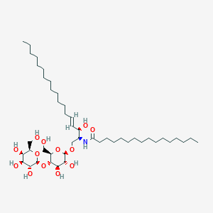 molecular formula C46H87NO13 B3026342 N-[(E,2S,3R)-1-[(2R,3R,4R,5S,6R)-3,4-dihydroxy-6-(hydroxymethyl)-5-[(2S,3R,4S,5R,6R)-3,4,5-trihydroxy-6-(hydroxymethyl)oxan-2-yl]oxyoxan-2-yl]oxy-3-hydroxyoctadec-4-en-2-yl]hexadecanamide CAS No. 4201-62-1