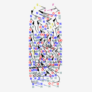 molecular formula C182H296F3N63O54S6 B3026356 H-Glu-Leu-Asp-Arg-Ile-Cys(1)-Gly-Tyr-Gly-Thr-Ala-Arg-Cys(2)-Arg-Lys-Lys-Cys(3)-Arg-Ser-Gln-Glu-Tyr-Arg-Ile-Gly-Arg-Cys(2)-Pro-Asn-Thr-Tyr-Ala-Cys(1)-Cys(3)-Leu-Arg-Lys-OH.TFA CAS No. 370570-43-7