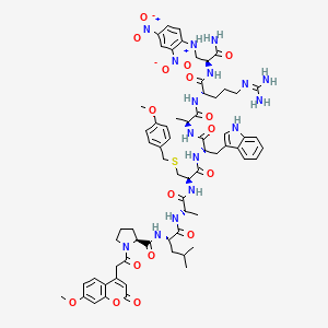 1-[2-(7-methoxy-2-oxo-2H-1-benzopyran-4-yl)acetyl]-L-prolyl-L-leucyl-L-alanyl-S-[(4-methoxyphenyl)methyl]-L-cysteinyl-L-tryptophyl-L-alanyl-L-arginyl-3-[(2,4-dinitrophenyl)amino]-L-alaninamide