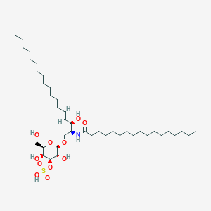 molecular formula C41H79NO11S B3026382 N-[(1S,2R,3E)-2-hydroxy-1-[[(3-O-sulfo-beta-D-galactopyranosyl)oxy]methyl]-3-heptadecen-1-yl]-heptadecanamide CAS No. 1071654-84-6