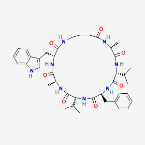 cyclo(D-alanyl-D-tryptophyl-4-aminobutanoyl-D-alanyl-D-valyl-L-phenylalanyl-D-valyl)