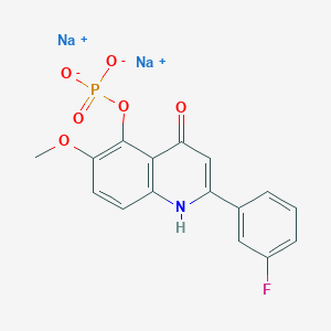 molecular formula C16H11FNNa2O6P B3026397 Foslinanib disodium CAS No. 1256037-62-3