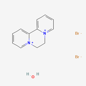 molecular formula C12H14Br2N2O B3026450 Diquat dibromide hydrate CAS No. 6385-62-2