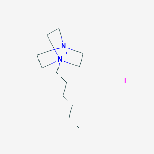 molecular formula C12H25IN2 B3026543 1-Hexyl-1,4-diazabicyclo[2.2.2]octan-1-ium iodide CAS No. 1009321-13-4