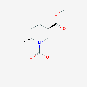molecular formula C13H23NO4 B3026545 1-O-tert-butyl 3-O-methyl (3R,6R)-6-methylpiperidine-1,3-dicarboxylate CAS No. 1009376-75-3