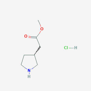 molecular formula C7H14ClNO2 B3026599 METHYL (R)-PYRROLIDINE-3-ACETATE HCL CAS No. 1024038-31-0