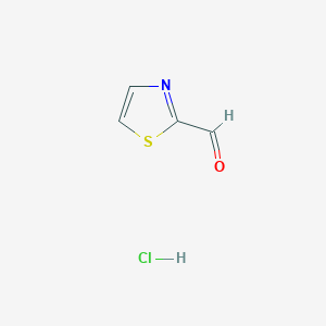 molecular formula C4H4ClNOS B3026629 Thiazole-2-carbaldehyde hydrochloride CAS No. 1035220-00-8