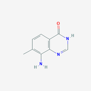 molecular formula C9H9N3O B3026756 8-amino-7-methylquinazolin-4(3H)-one CAS No. 1093101-65-5