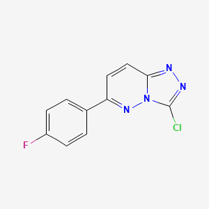 molecular formula C11H6ClFN4 B3026789 3-Chloro-6-(4-fluorophenyl)-[1,2,4]triazolo[4,3-b]pyridazine CAS No. 1116743-29-3