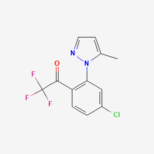 molecular formula C12H8ClF3N2O B3026802 1-(4-Chloro-2-(5-methyl-1H-pyrazol-1-yl)phenyl)-2,2,2-trifluoroethanone CAS No. 1125828-32-1