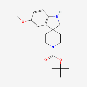 molecular formula C18H26N2O3 B3026806 tert-Butyl 5-methoxyspiro[indoline-3,4'-piperidine]-1'-carboxylate CAS No. 1128137-43-8