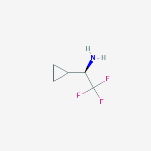 molecular formula C5H8F3N B3026811 (1R)-1-Cyclopropyl-2,2,2-trifluoroethylamine CAS No. 1131737-04-6