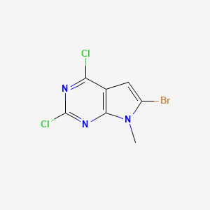 molecular formula C7H4BrCl2N3 B3026813 6-Bromo-2,4-dichloro-7-methyl-7H-pyrrolo[2,3-d]pyrimidine CAS No. 1131992-34-1