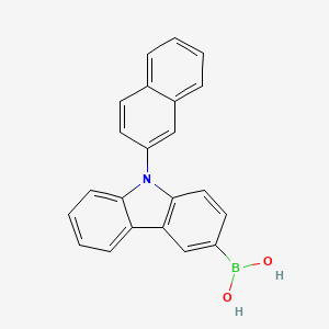 molecular formula C22H16BNO2 B3026816 (9-(Naphthalen-2-yl)-9H-carbazol-3-yl)boronic acid CAS No. 1133057-98-3