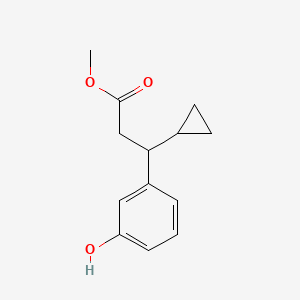 molecular formula C13H16O3 B3026826 Methyl 3-Cyclopropyl-3-(3-hydroxyphenyl)propanoate CAS No. 1142224-62-1
