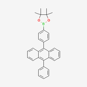 molecular formula C32H29BO2 B3026830 4,4,5,5-Tetramethyl-2-[4-(10-phenylanthracen-9-yl)phenyl]-1,3,2-dioxaborolane CAS No. 1143576-84-4