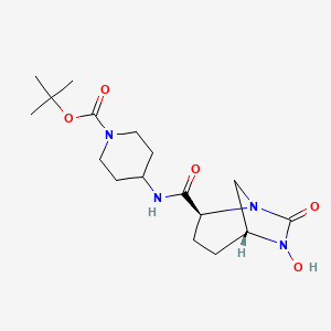 molecular formula C17H28N4O5 B3026887 tert-Butyl 4-((1R,2S,5R)-6-hydroxy-7-oxo-1,6-diazabicyclo[3.2.1]octane-2-carboxamido)piperidine-1-carboxylate CAS No. 1174020-64-4