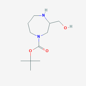 molecular formula C11H22N2O3 B3026898 叔丁基 3-(羟甲基)-1,4-二氮杂环戊烷-1-羧酸酯 CAS No. 1179360-20-3