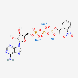molecular formula C18H20N6Na3O15P3 B3026901 Adenosine 5'-triphosphoric acid gamma-[1-(2-nitrophenyl)ethyl]alpha,beta,gamma-trisodium salt CAS No. 117961-29-2