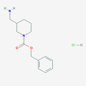 molecular formula C14H21ClN2O2 B3026911 Benzyl 3-(aminomethyl)piperidine-1-carboxylate hydrochloride CAS No. 1186663-23-9