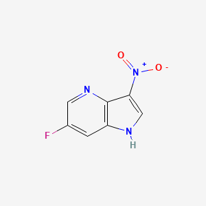 molecular formula C7H4FN3O2 B3026932 6-fluoro-3-nitro-1H-pyrrolo[3,2-b]pyridine CAS No. 1190312-36-7