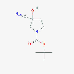 molecular formula C10H16N2O3 B3026955 Tert-butyl 3-cyano-3-hydroxypyrrolidine-1-carboxylate CAS No. 1194376-31-2