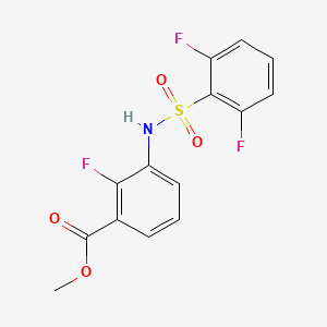 molecular formula C14H10F3NO4S B3026957 Methyl 3-(2,6-difluorophenylsulfonamido)-2-fluorobenzoate CAS No. 1195768-19-4
