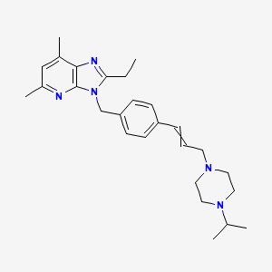 2-Ethyl-5,7-dimethyl-3-[[4-[3-(4-propan-2-ylpiperazin-1-yl)prop-1-enyl]phenyl]methyl]imidazo[4,5-b]pyridine