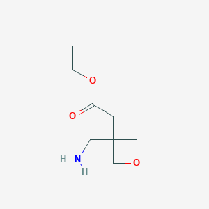 molecular formula C8H15NO3 B3026997 Ethyl 2-(3-(aminomethyl)oxetan-3-yl)acetate CAS No. 1207175-75-4