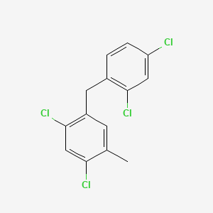 molecular formula C14H10Cl4 B3027007 Benzene, 1,5-dichloro-2-((2,4-dichlorophenyl)methyl)-4-methyl- CAS No. 121107-44-6