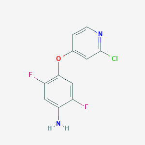 molecular formula C11H7ClF2N2O B3027049 Benzenamine, 4-[(2-chloro-4-pyridinyl)oxy]-2,5-difluoro- CAS No. 1225278-65-8