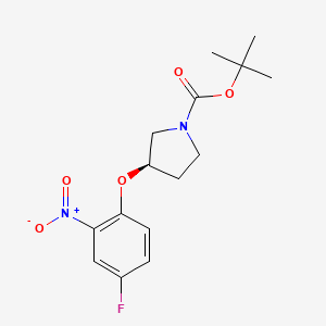 molecular formula C15H19FN2O5 B3027072 (R)-tert-Butyl 3-(4-fluoro-2-nitrophenoxy)pyrrolidine-1-carboxylate CAS No. 1233860-04-2