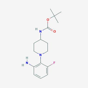 molecular formula C16H24FN3O2 B3027101 tert-Butyl 1-(2-amino-6-fluorophenyl)piperidin-4-ylcarbamate CAS No. 1233952-35-6