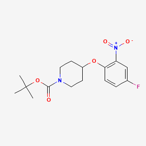 molecular formula C16H21FN2O5 B3027133 tert-Butyl 4-(4-fluoro-2-nitrophenoxy)piperidine-1-carboxylate CAS No. 1233955-13-9