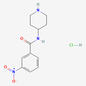 molecular formula C12H16ClN3O3 B3027150 3-Nitro-N-(piperidine-4-yl)benzamido hydrochloride CAS No. 1233955-72-0