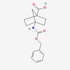 molecular formula C16H19NO4 B3027215 4-(((Benzyloxy)carbonyl)amino)bicyclo[2.2.1]heptane-1-carboxylic acid CAS No. 1252672-36-8
