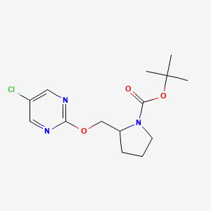 molecular formula C14H20ClN3O3 B3027262 tert-Butyl 2-(((5-chloropyrimidin-2-yl)oxy)methyl)pyrrolidine-1-carboxylate CAS No. 1261232-15-8