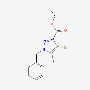 molecular formula C14H15BrN2O2 B3027276 Ethyl 1-benzyl-4-bromo-5-methyl-1H-pyrazole-3-carboxylate CAS No. 1262415-66-6