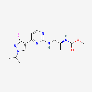 molecular formula C15H21IN6O2 B3027289 methyl (S)-(1-((4-(3-iodo-1-isopropyl-1H-pyrazol-4-yl)pyrimidin-2-yl)amino)propan-2-yl)carbamate CAS No. 1269440-60-9